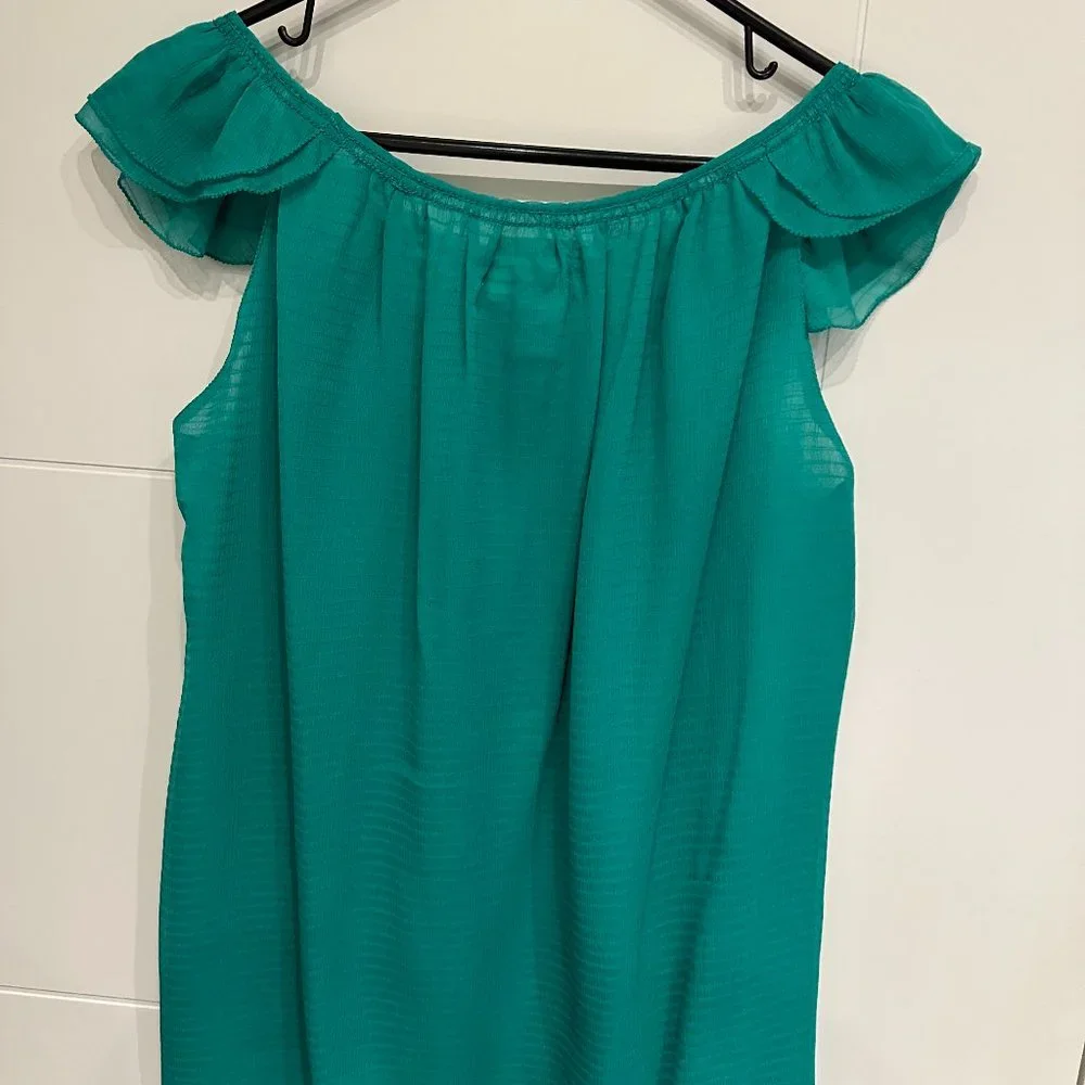 Turquoise Crepe Blouse - Picture 2 of 4
